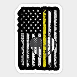 thin yellow line flag Sticker
